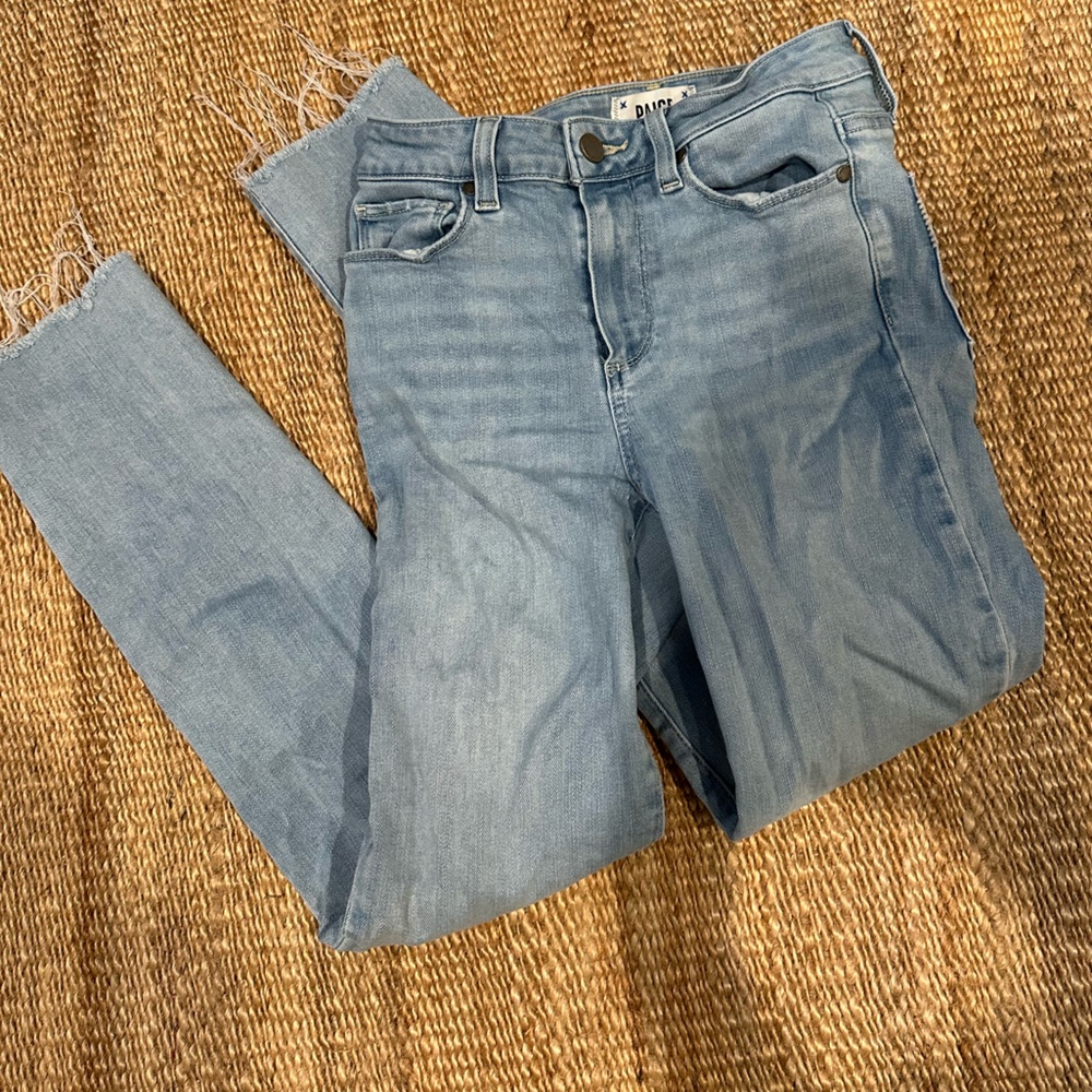 PAIGE Hoxton frayed hem jeans light blue